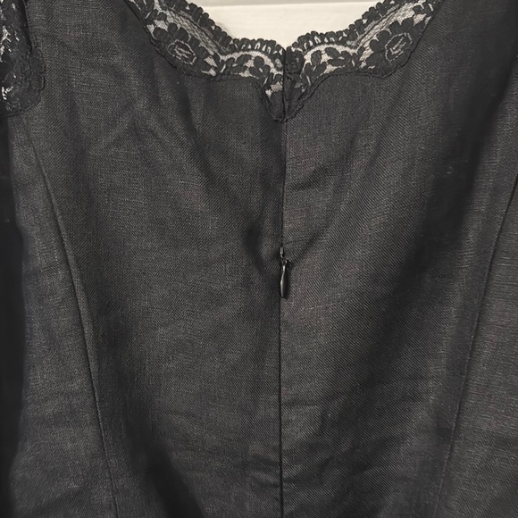 Reformation Linen Black Lace Trim Top and Skirt Set - Picture 8 of 11